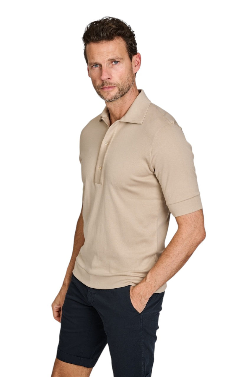 Stefan Brandt polo shirt korte mouwen heren taupe Lim 3B LIM 3B 01 400 FR30
