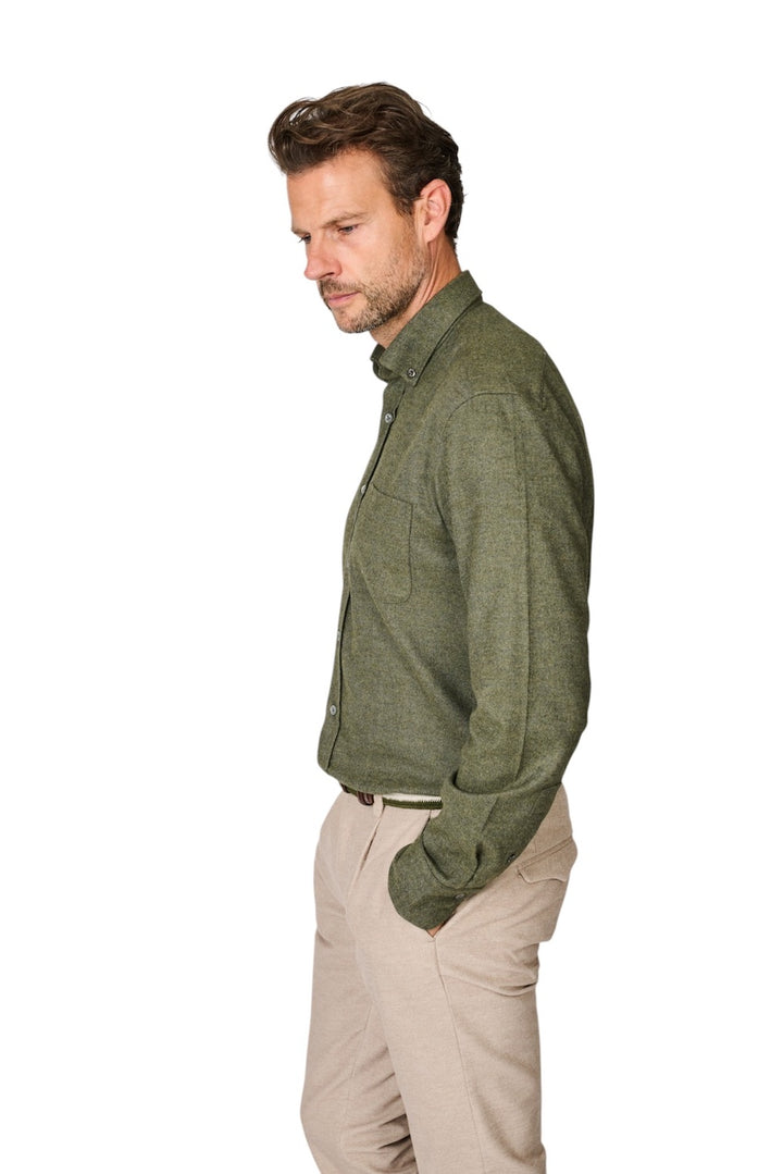 Van Laack Men hemd lange mouwen heren khaki Roy-TFK 150456 975