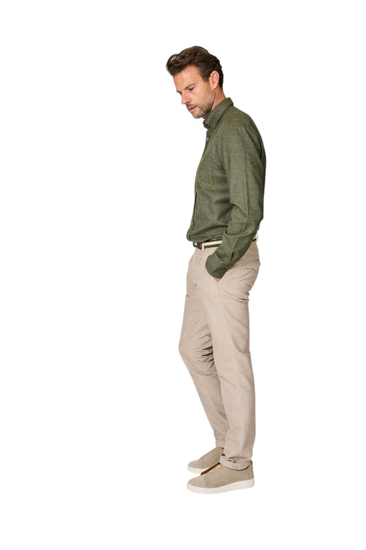 Van Laack Men hemd lange mouwen heren khaki Roy-TFK 150456 975