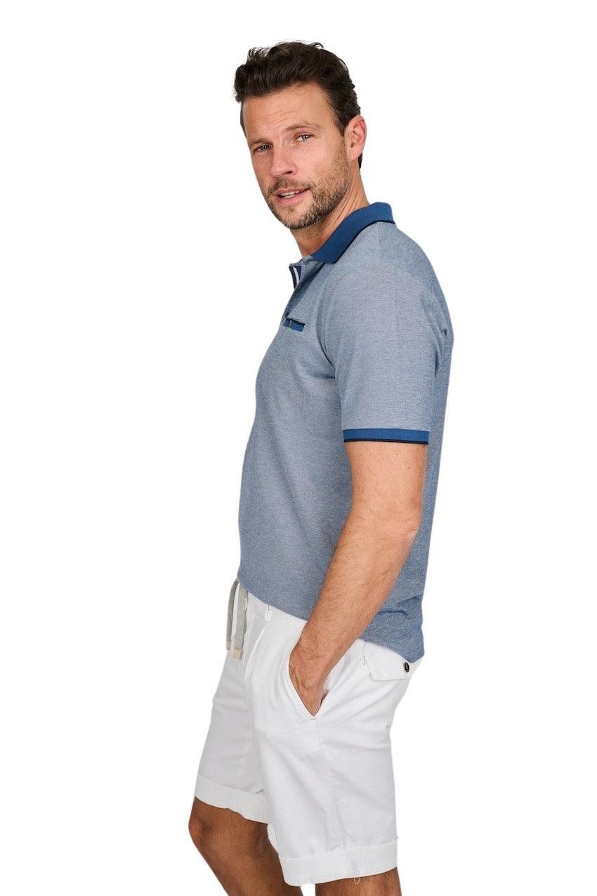 Brax Men polo shirt korte mouwen heren blauw - Artson Fashion