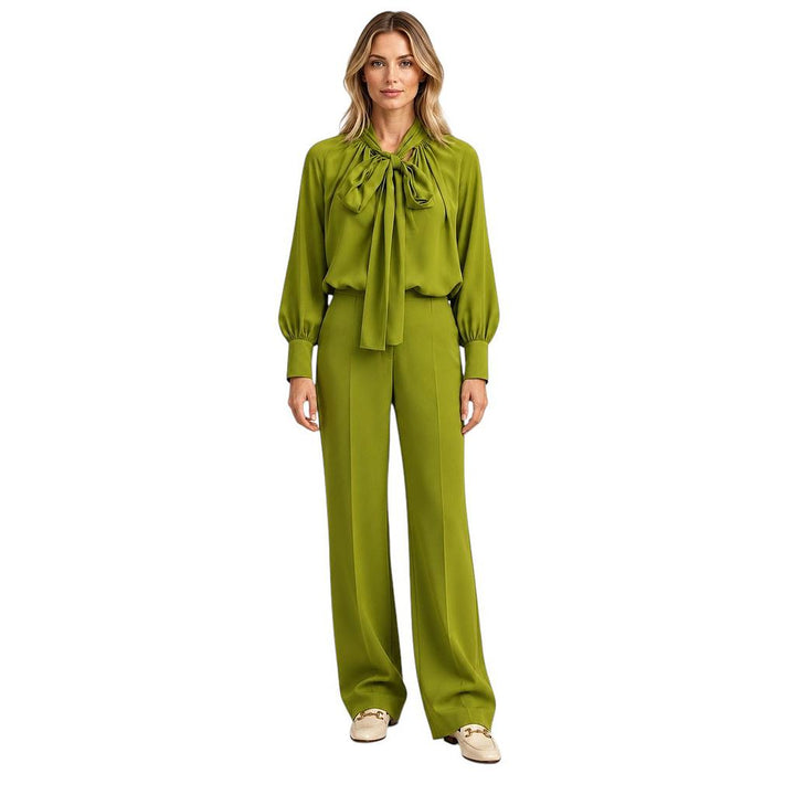 Natan Collection pantalon femme vert — vue de face sur mannequin